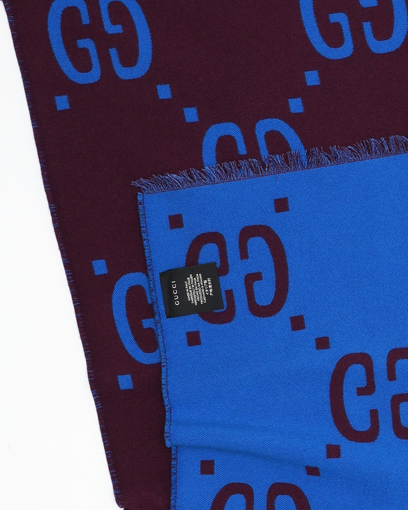 Gucci Jumbo GG Jacquard Wool/Silk Scarf