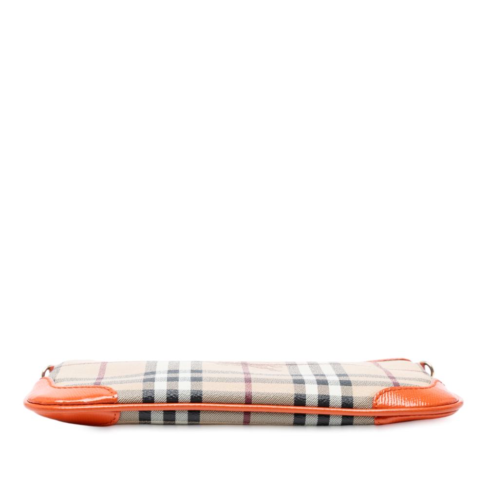 Burberry B Burberry Brown Beige with Orange Coated Canvas Fabric Haymarket Check Peyton Crossbody China