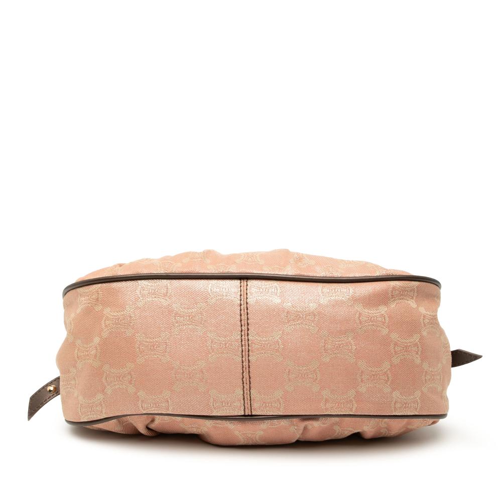 Celine B Celine Pink Salmon Denim Fabric Macadam Pleated Shoulder Bag China