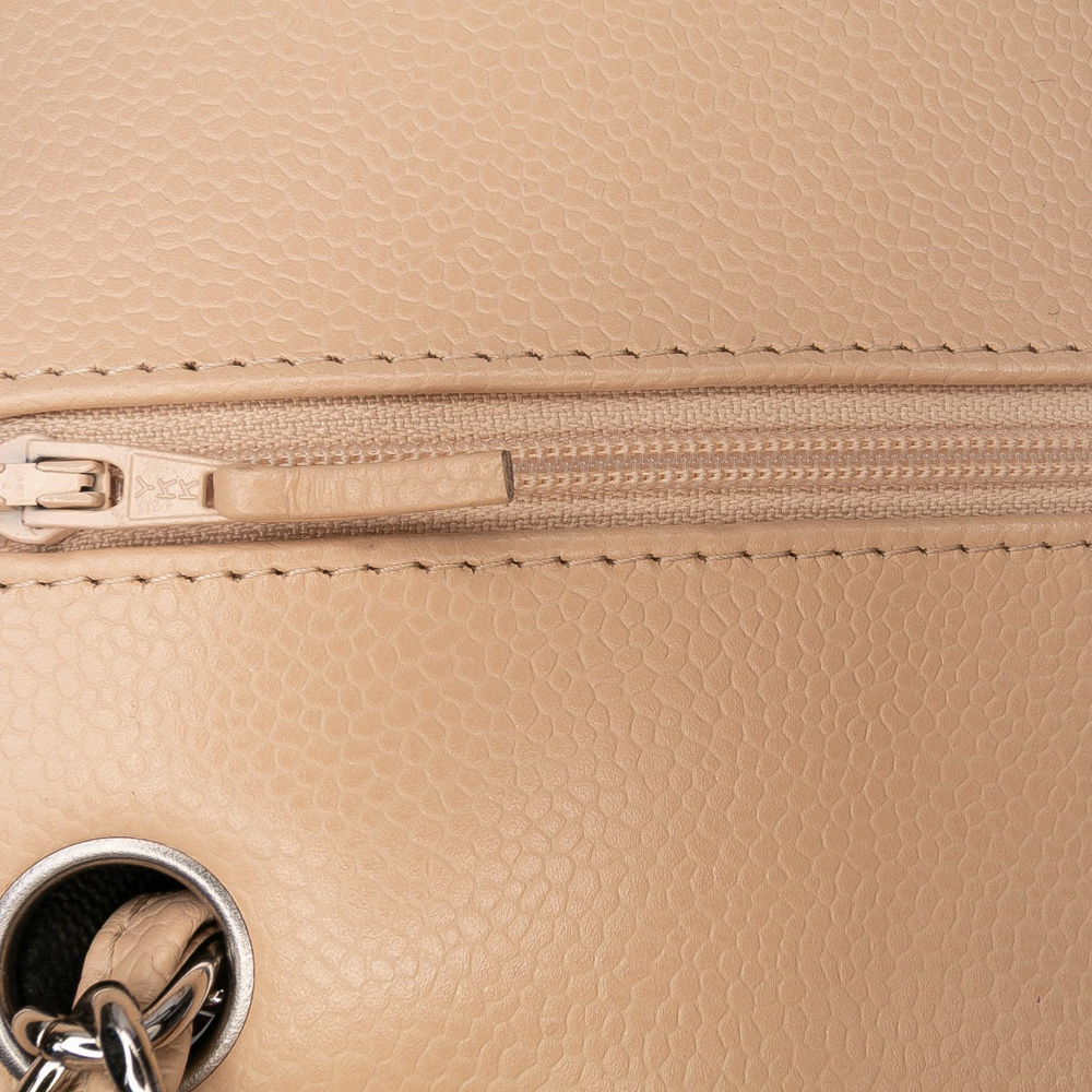 Chanel Classic Double Flap Jumbo Matelassè Caviar Leather Flap Handbag Brown