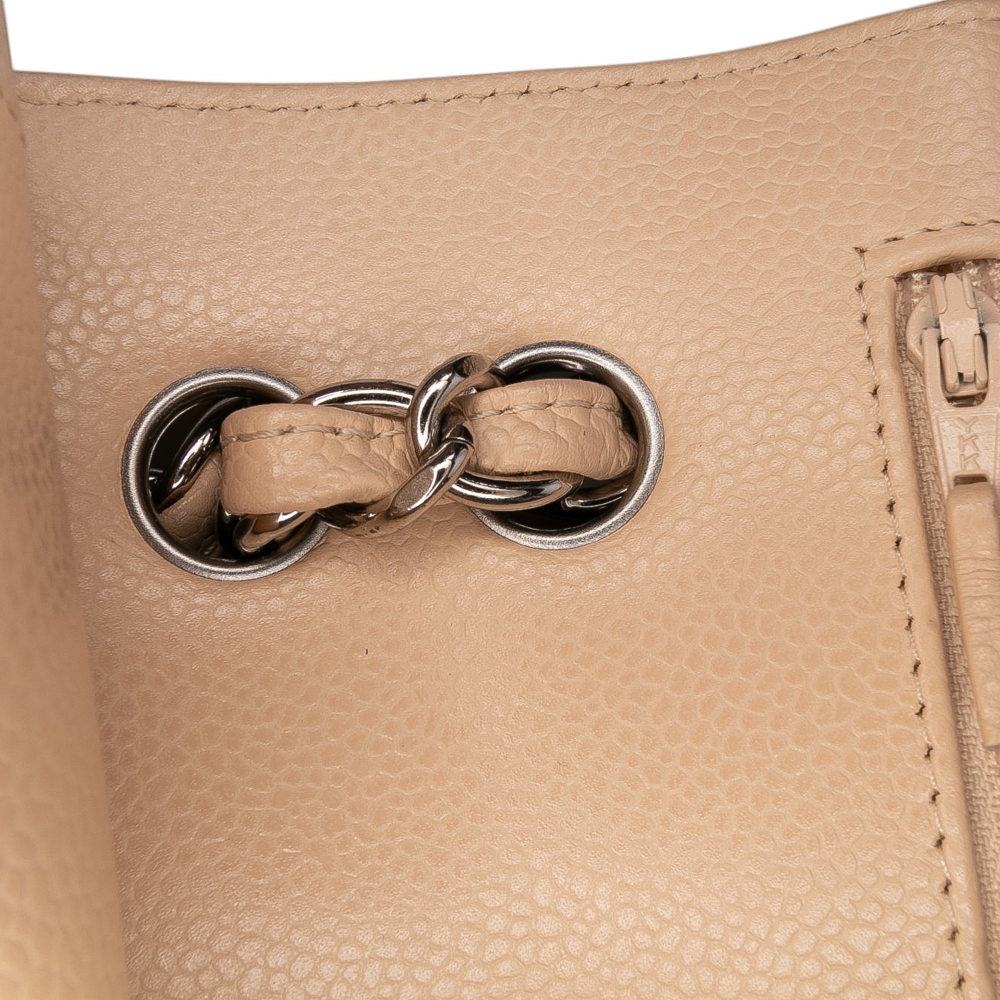 Chanel Classic Double Flap Jumbo Matelassè Caviar Leather Flap Handbag Brown