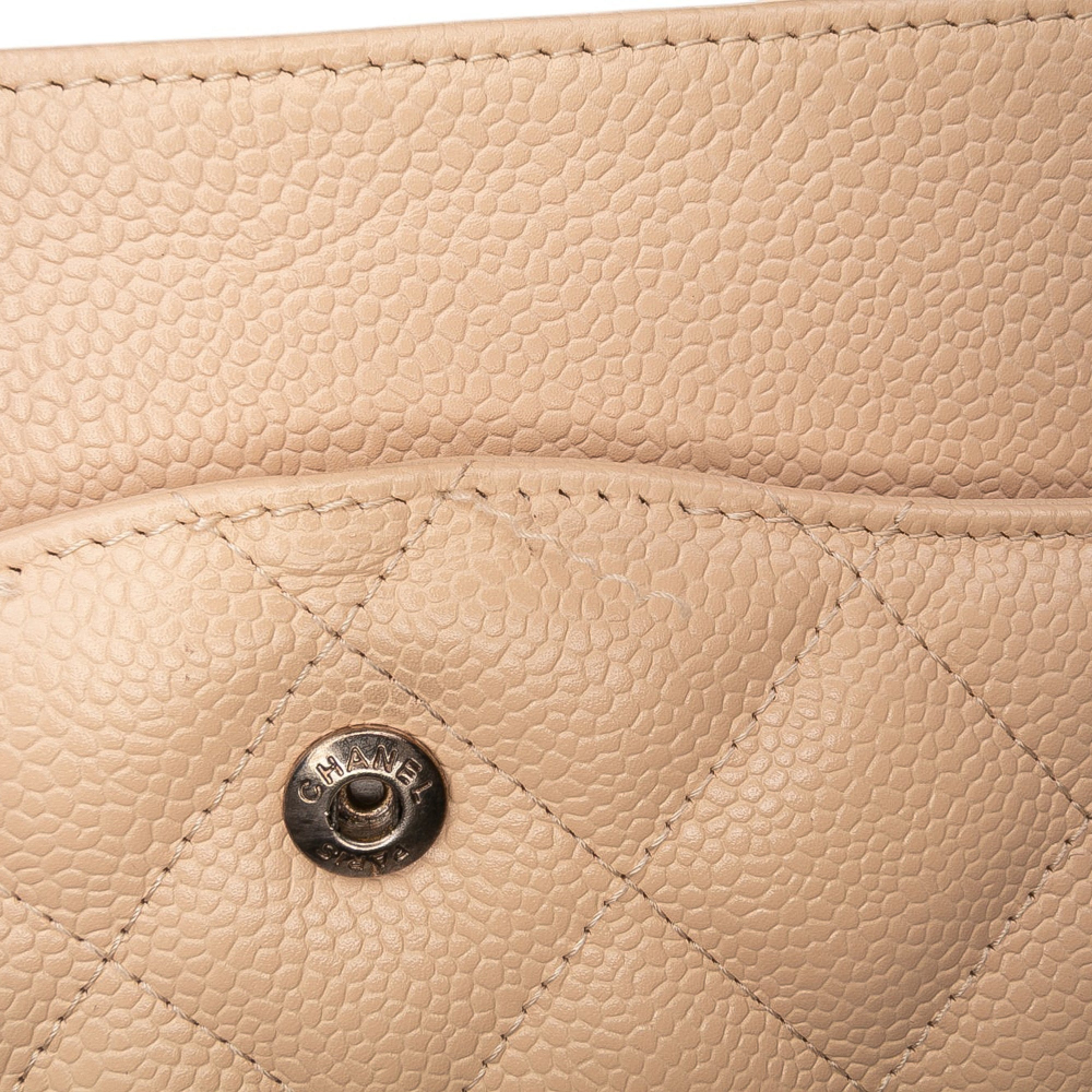 Chanel Classic Double Flap Jumbo Matelassè Caviar Leather Flap Handbag Brown