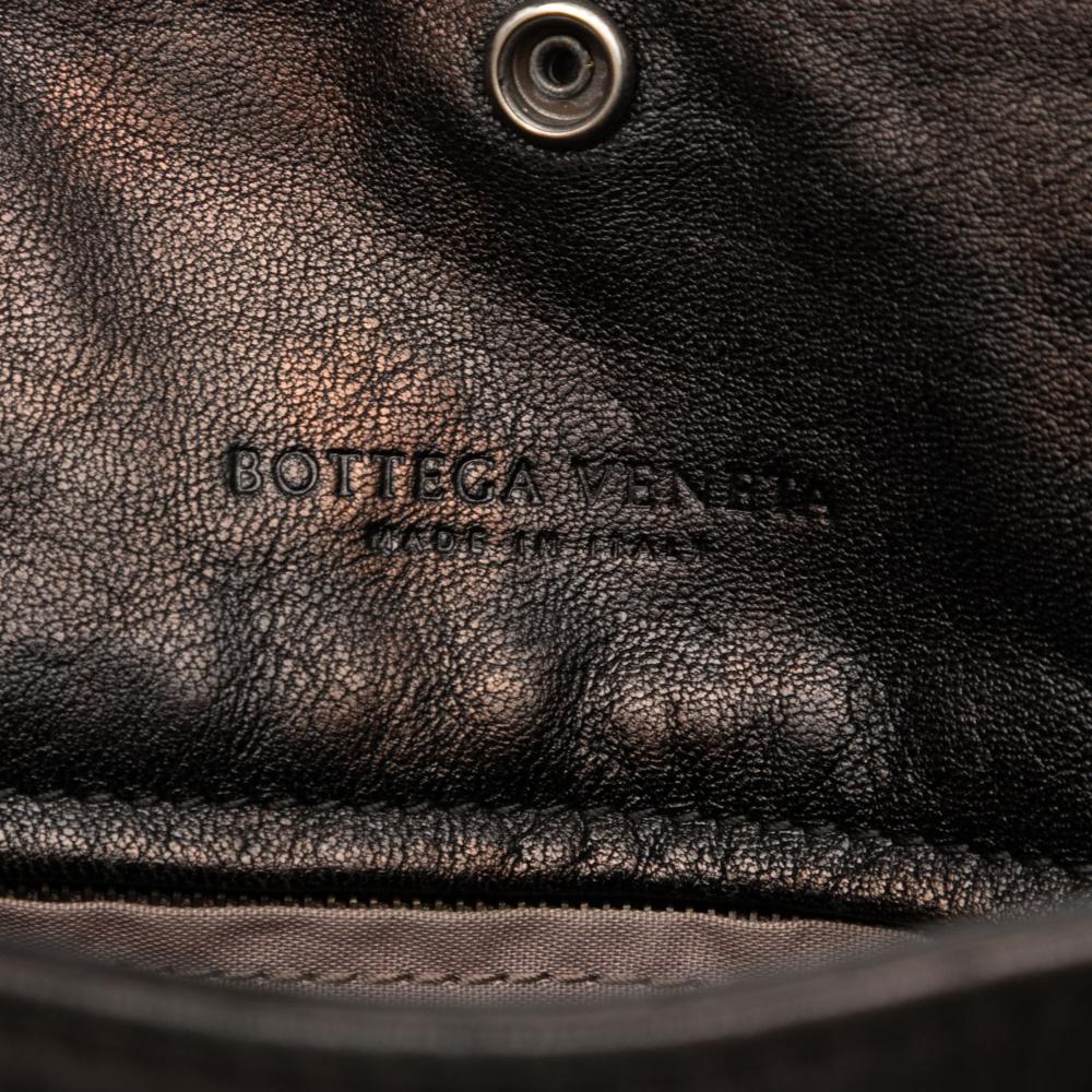 Bottega Veneta B Bottega Veneta Black Nappa Leather Leather Nappa Intrecciato Vertical Convertible Satchel Italy