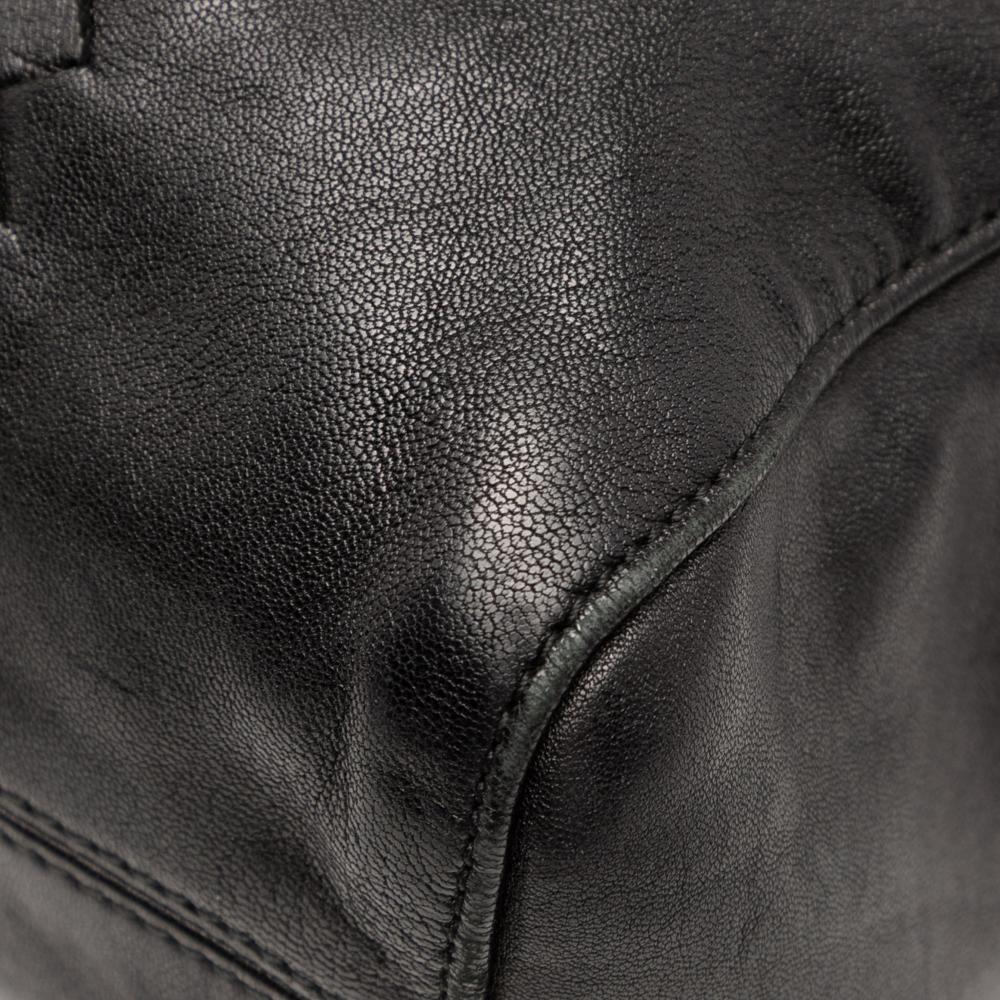 Bottega Veneta B Bottega Veneta Black Nappa Leather Leather Nappa Intrecciato Vertical Convertible Satchel Italy