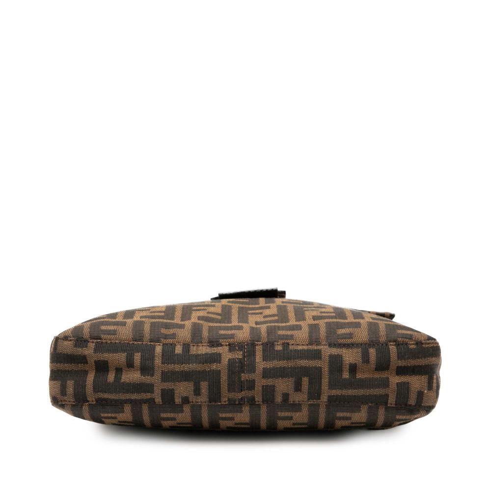 Fendi B Fendi Brown Canvas Fabric Zucca Shoulder Bag Italy