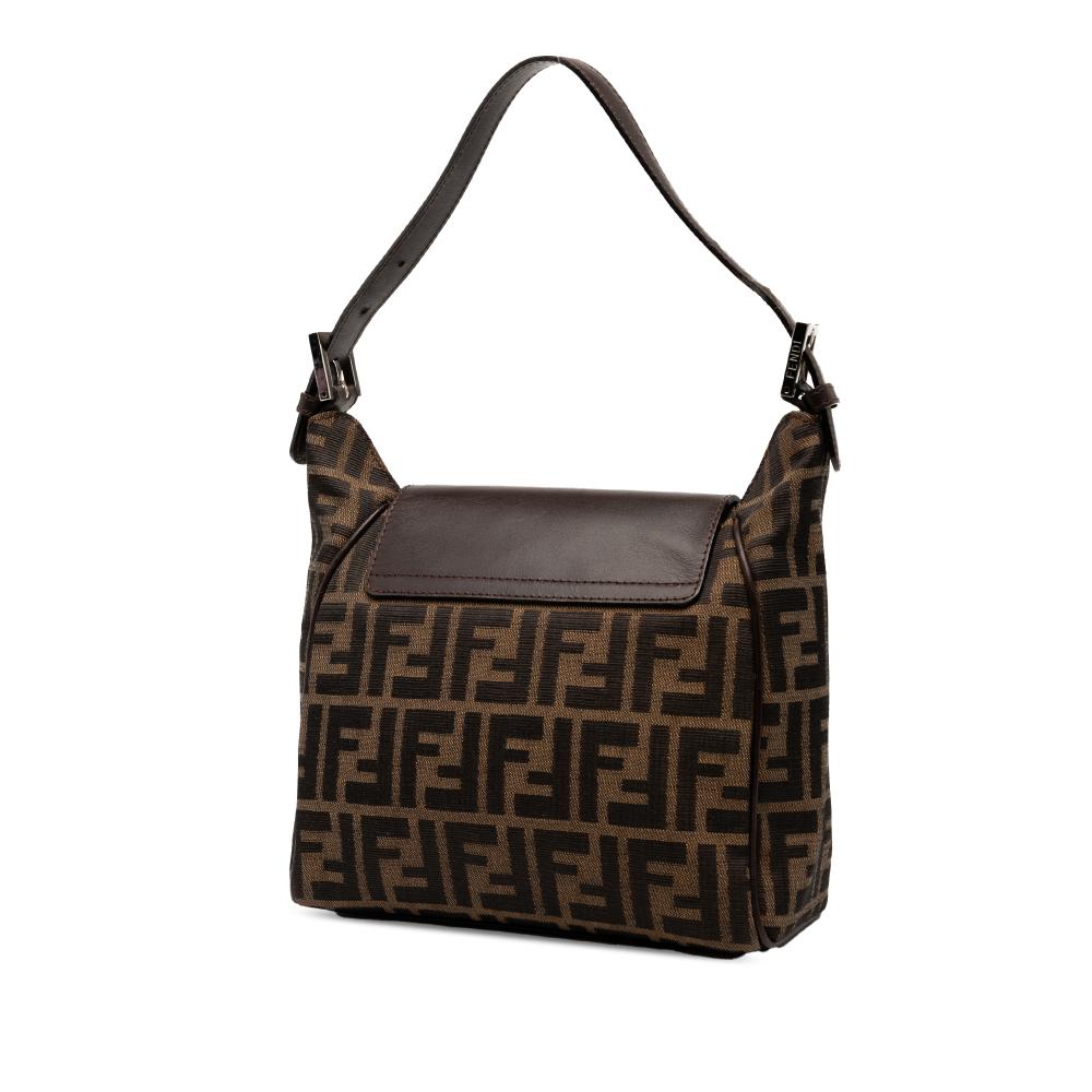 Fendi B Fendi Brown Canvas Fabric Zucca Shoulder Bag Italy