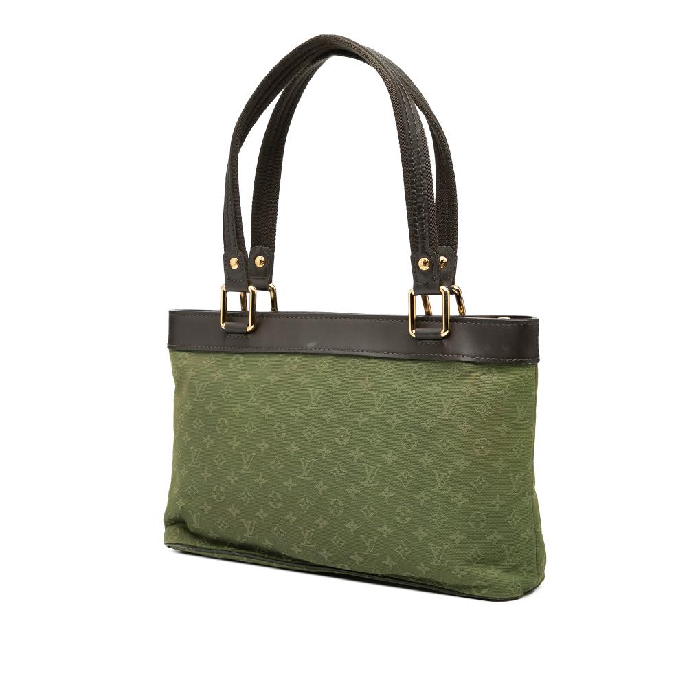 Louis Vuitton B Louis Vuitton Green Dark Green Canvas Fabric Monogram Mini Lin Lucille PM France