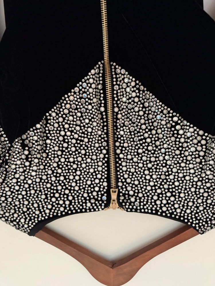 Balmain Magnificent dress in velvet and crystal