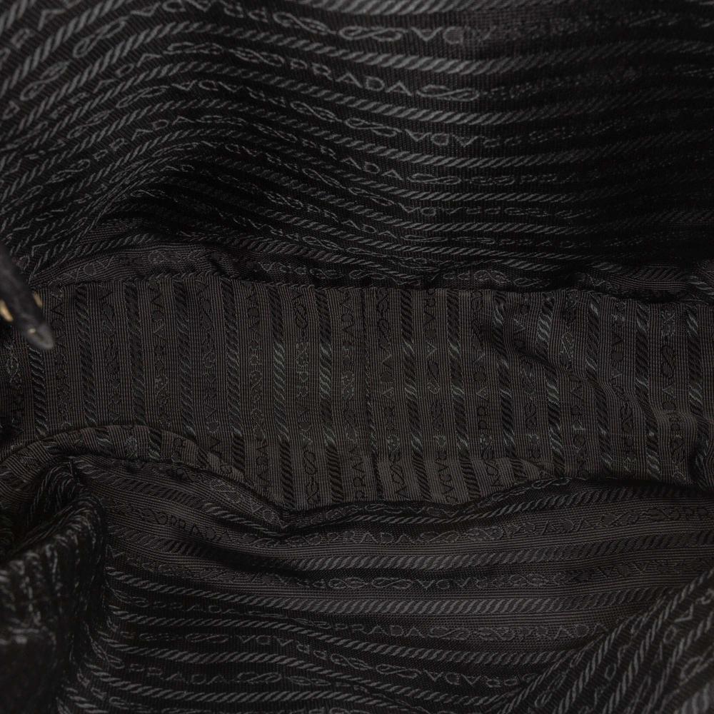 Prada B Prada Black Calf Leather and Tessuto Shoulder Bag Italy
