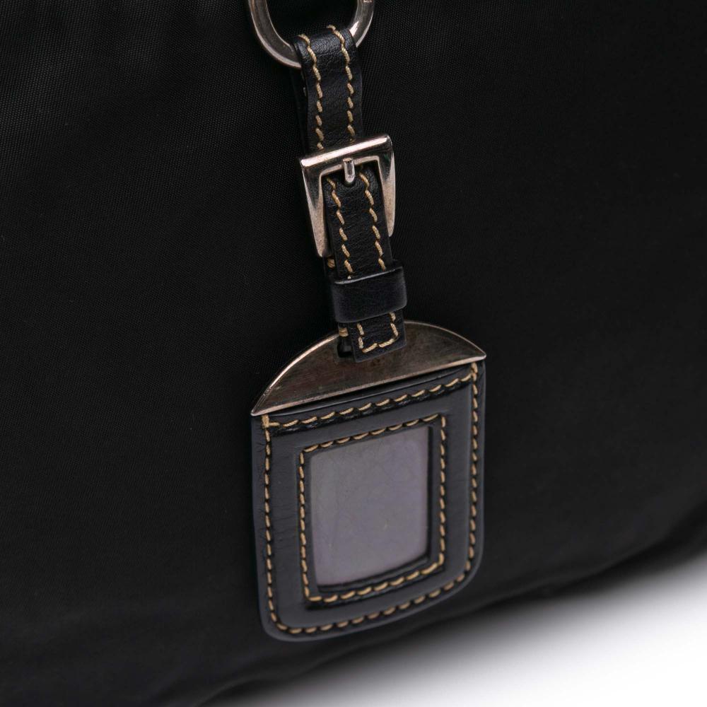 Prada B Prada Black Calf Leather and Tessuto Shoulder Bag Italy