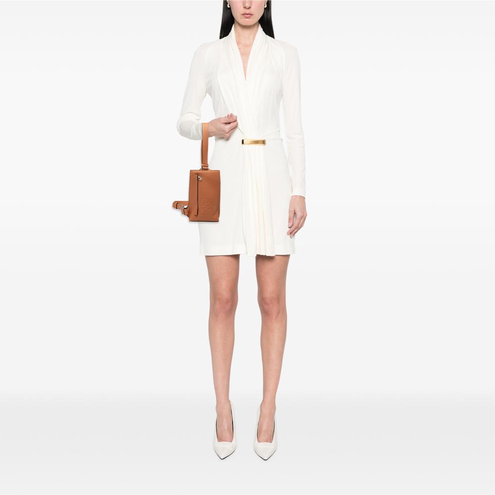 Loewe AB LOEWE Brown Calf Leather Soft Grained skin Vertical T Pocket Crossbody Spain