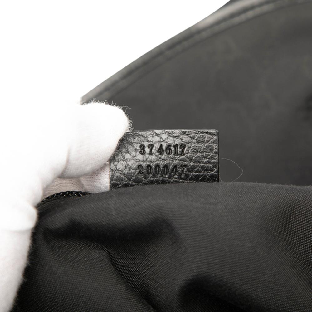 Gucci AB Gucci Black Canvas Fabric GG Belt Bag Italy