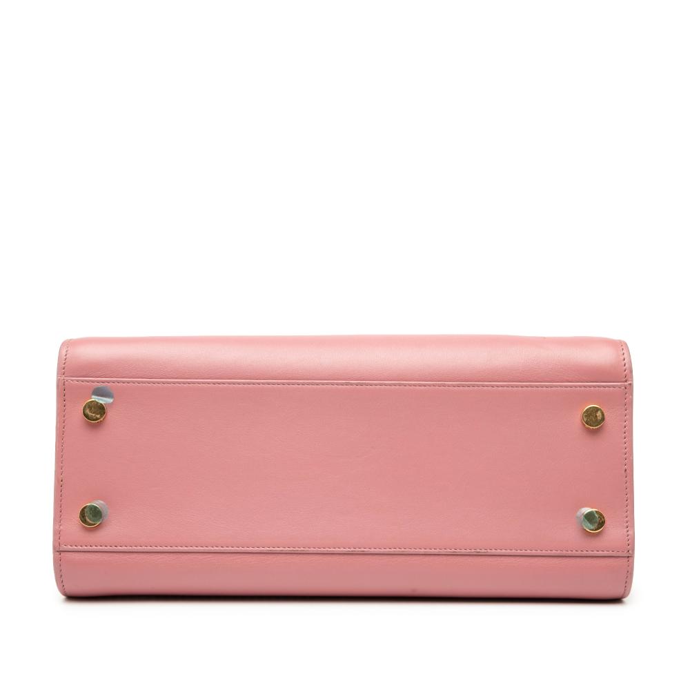 Saint Laurent B Saint Laurent Pink Calf Leather Small Monogram Cabas Satchel Italy