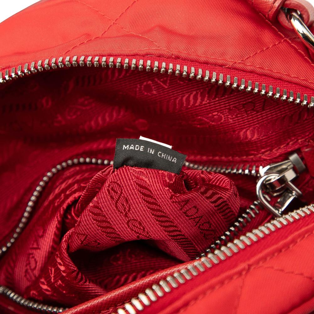 Prada AB Prada Red Nylon Fabric Impuntu Tessuto Backpack China