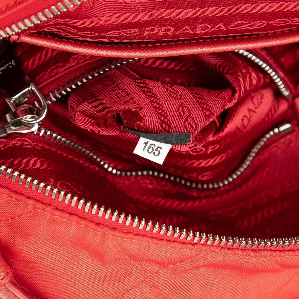 Prada AB Prada Red Nylon Fabric Impuntu Tessuto Backpack China