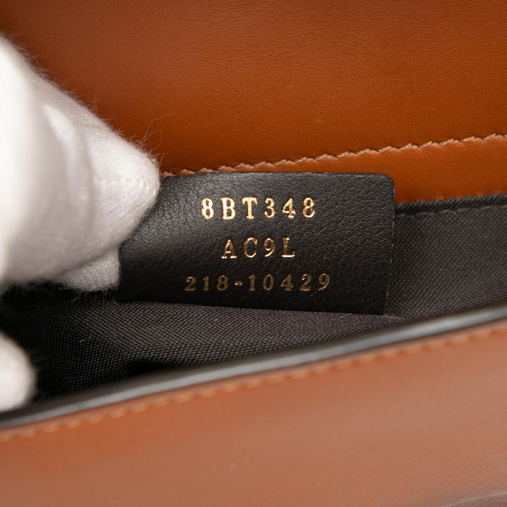 Fendi B Fendi Brown Calf Leather Debossed Logo Bucket Bag Italy