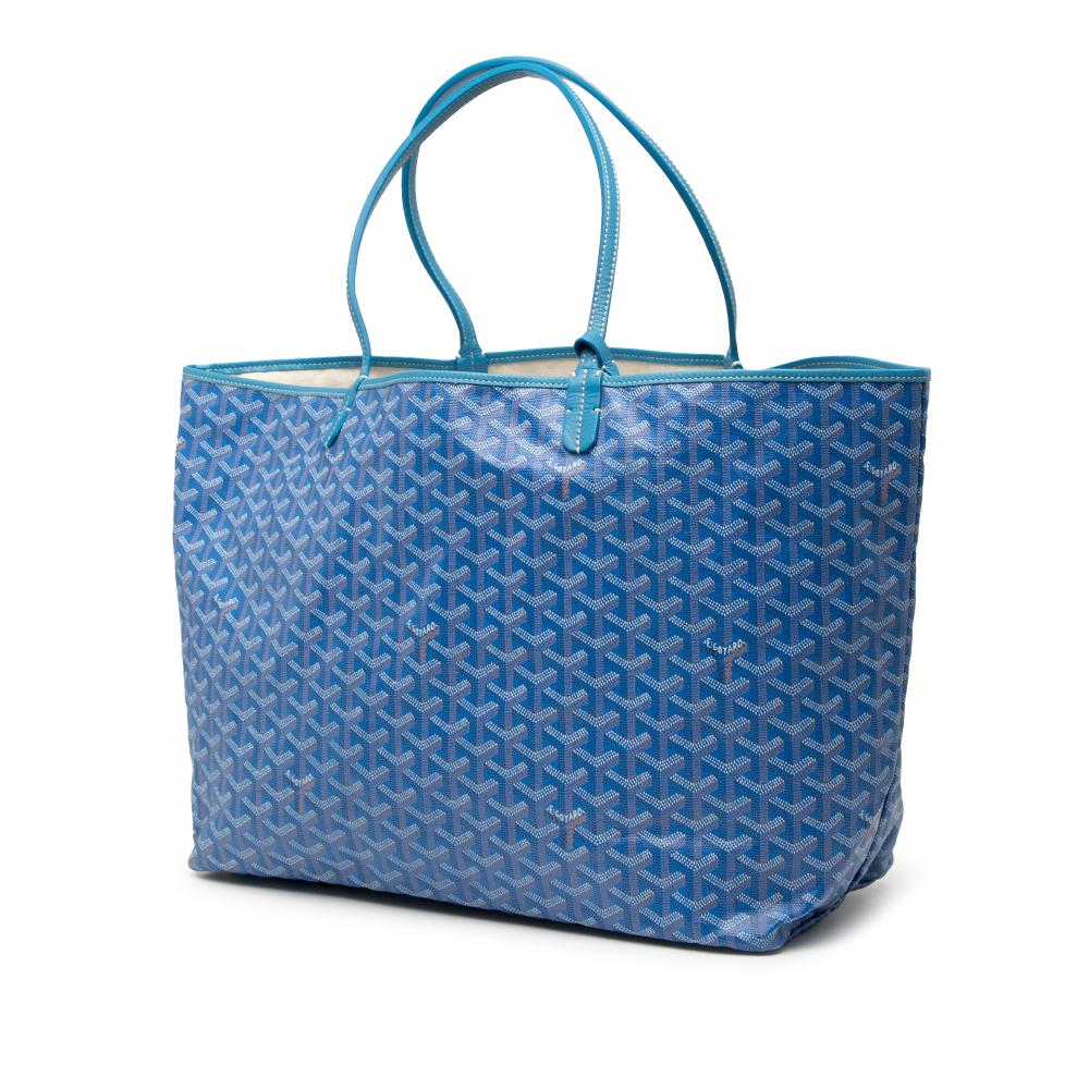 Goyard AB Goyard Blue Coated Canvas Fabric Goyardine Saint Louis GM France