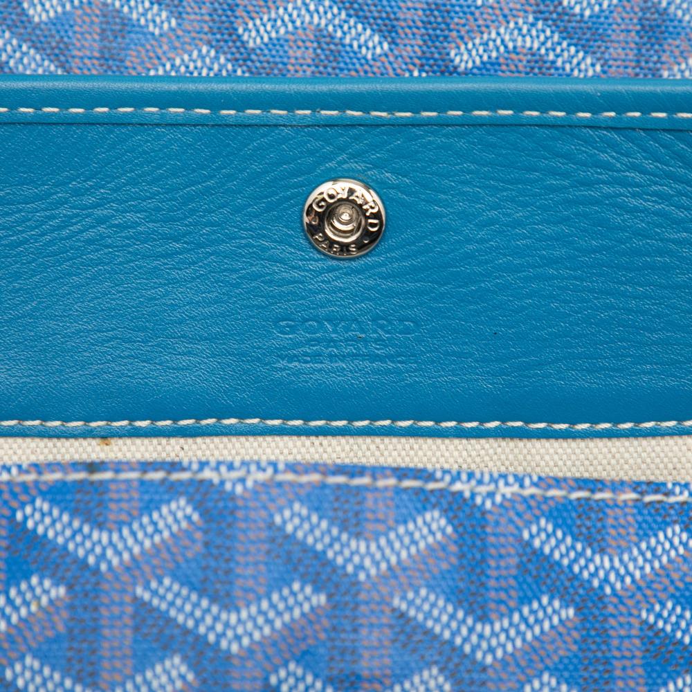 Goyard AB Goyard Blue Coated Canvas Fabric Goyardine Saint Louis GM France