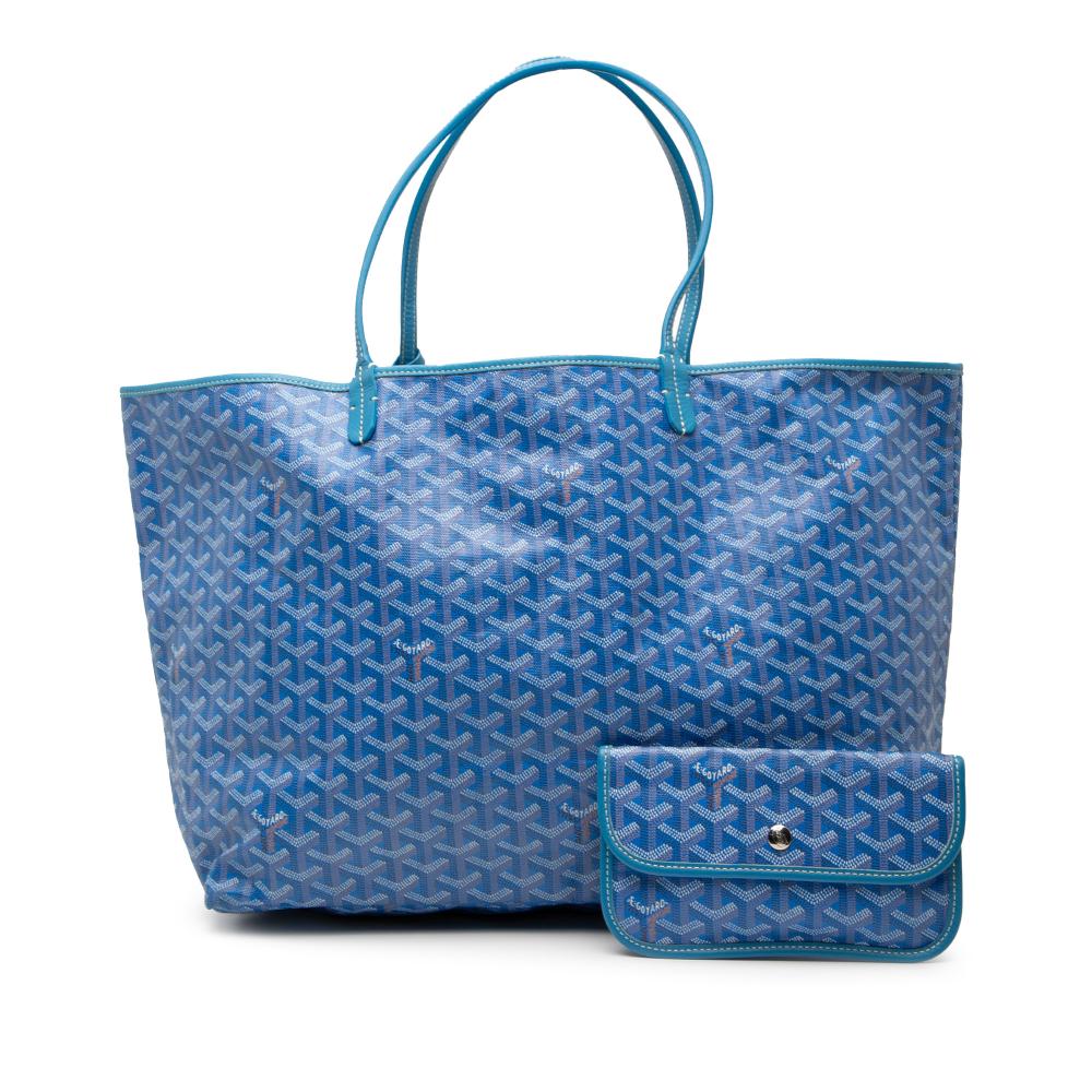 Goyard AB Goyard Blue Coated Canvas Fabric Goyardine Saint Louis GM France