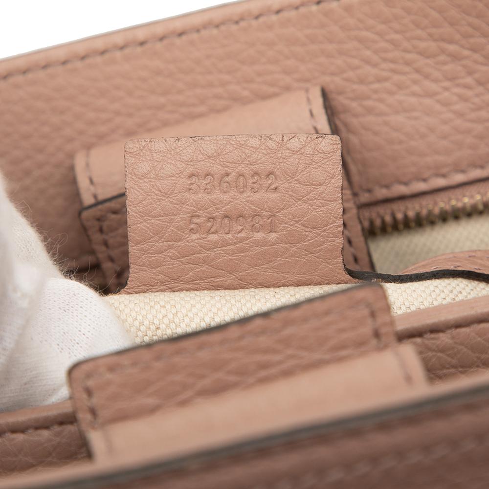 Gucci B Gucci Pink Calf Leather Small skin Bamboo Shopper Satchel Italy