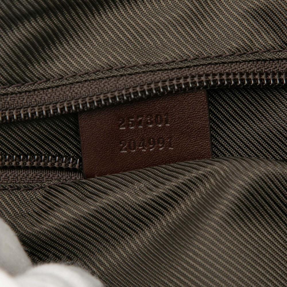 Gucci B Gucci Brown Dark Brown Canvas Fabric Guccissima Trimmed Crossbody Italy