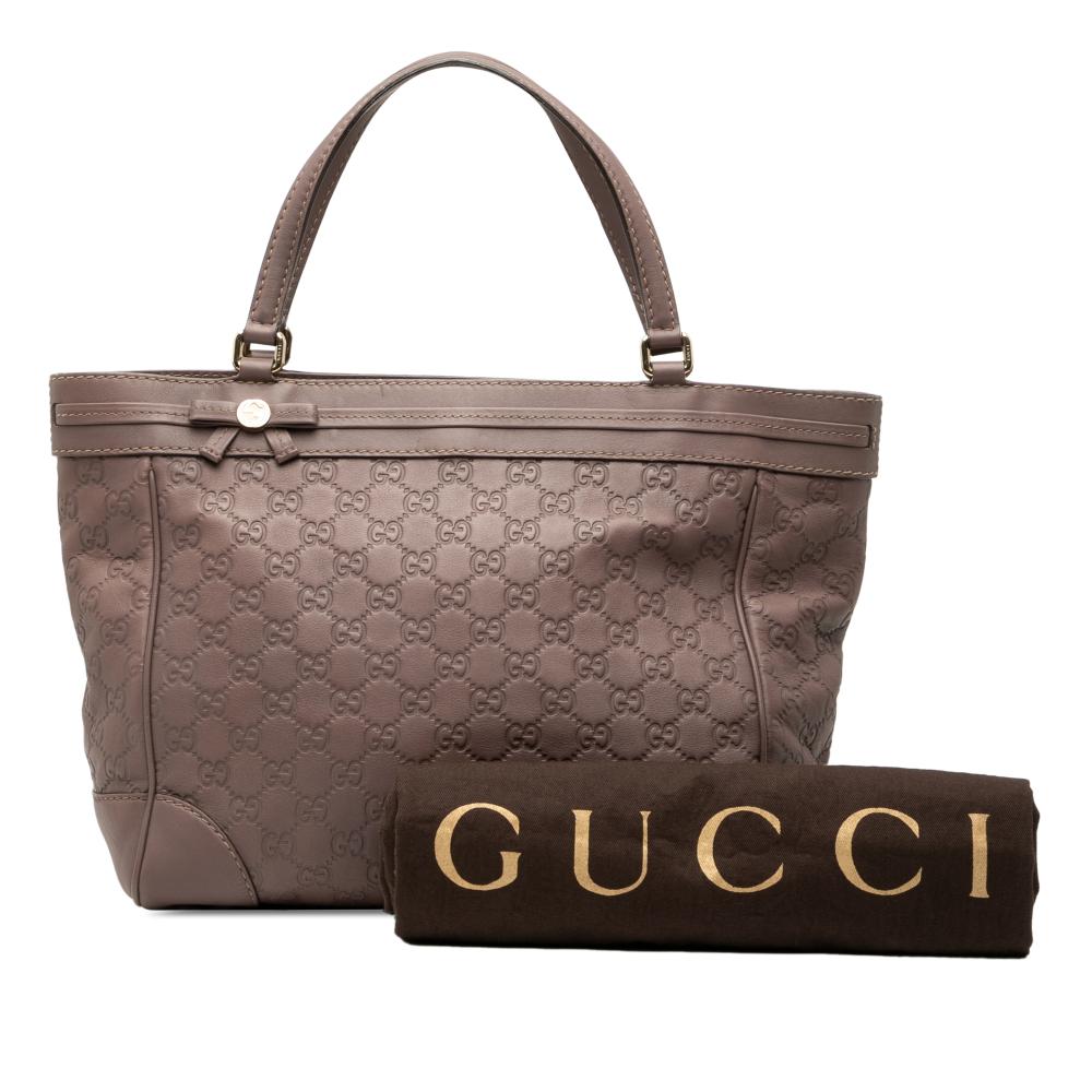 Gucci B Gucci Purple Calf Leather Guccissima Mayfair Tote Italy