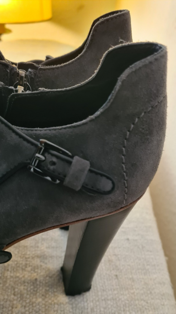 Tod's Grey suede ankle boots with buckle