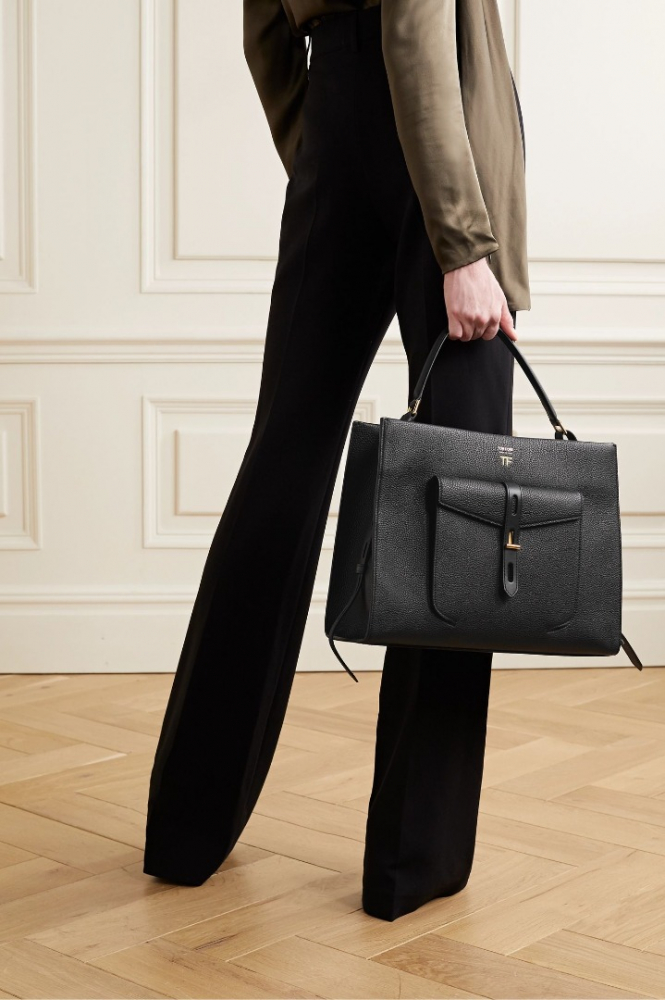 Tom Ford Hollywood Lether T Twist Medium Top Handle Bag