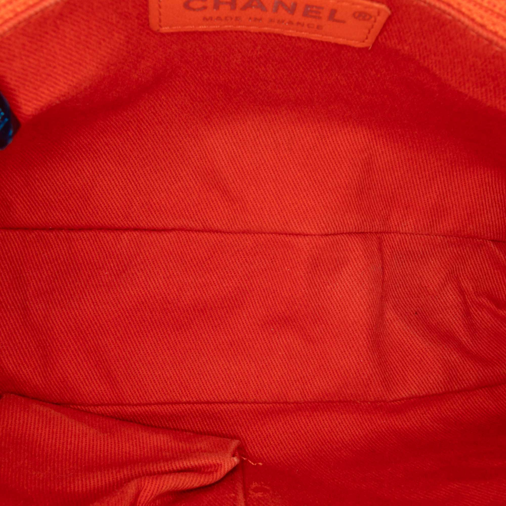 Chanel Easy Flap Medium Caviar Leather Quilted Shoulder Bag Orange