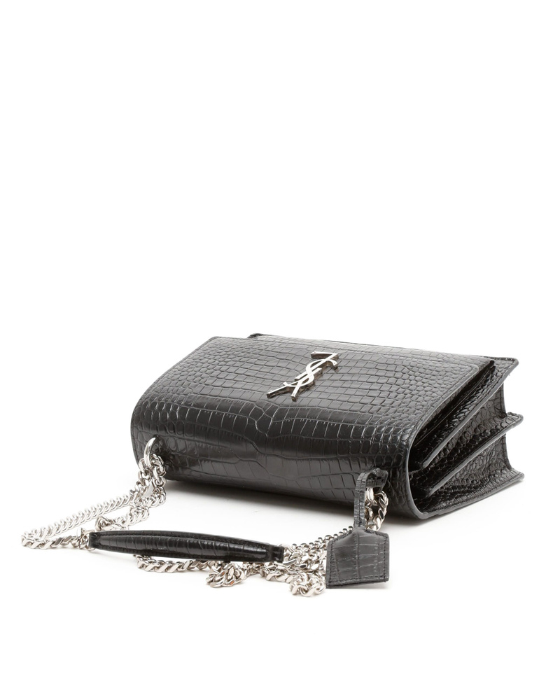 Saint Laurent Croc Medium Sunset Bag