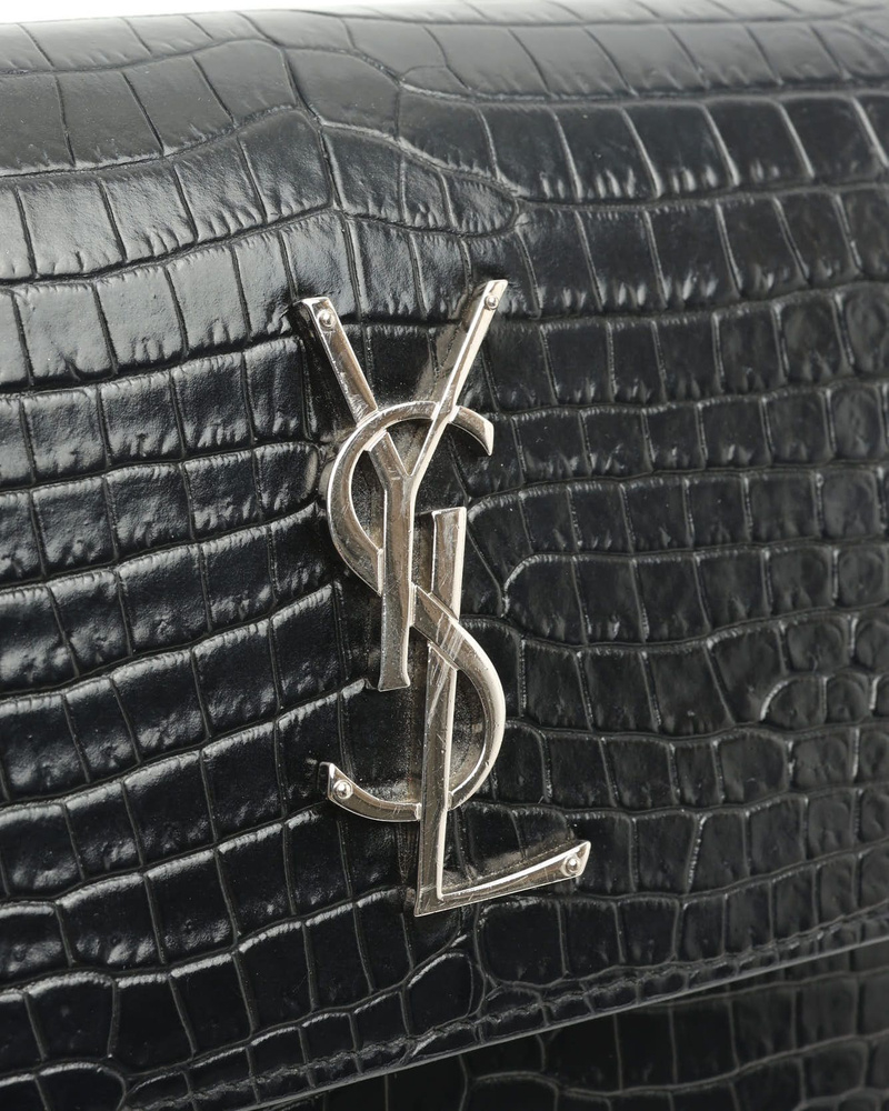 Saint Laurent Croc Medium Sunset Bag