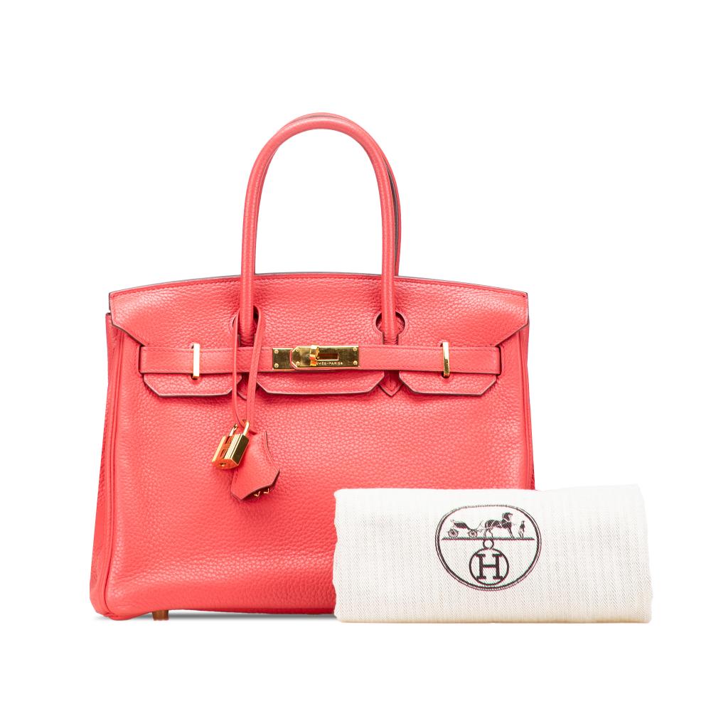 Hermès B Hermès Pink Calf Leather Clemence Birkin Retourne 30 France
