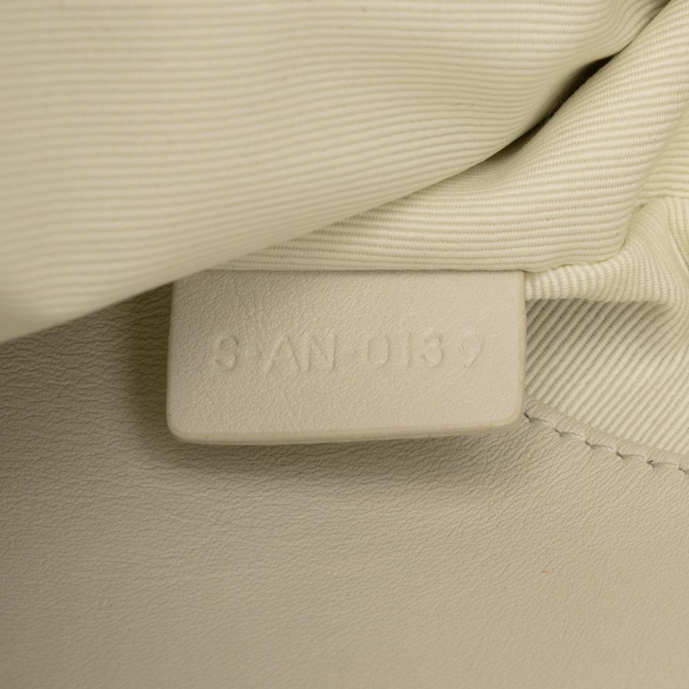 Celine AB Celine White Calf Leather Quilted skin C Charm Crossbody Italy