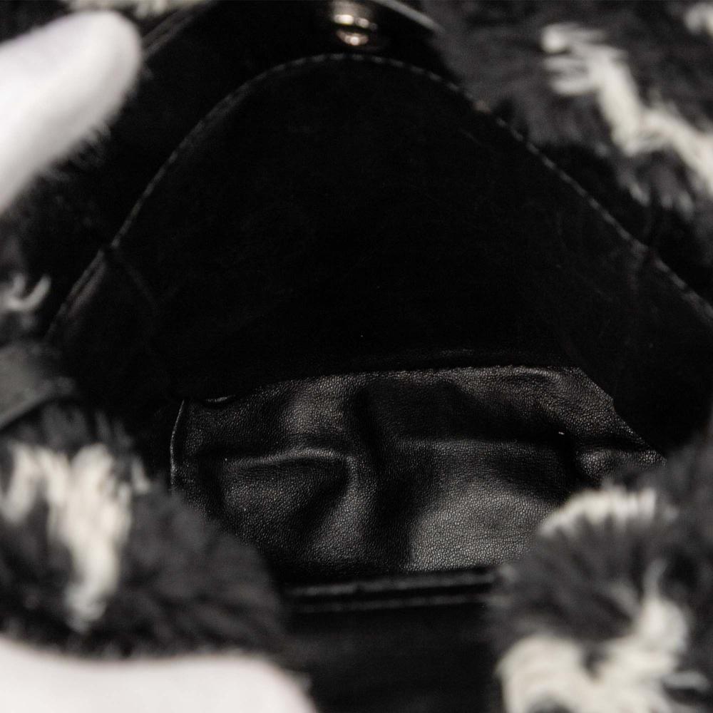 Balenciaga AB Balenciaga Black Polyester Fabric Faux Fur Logo Everyday Phone Holder Italy