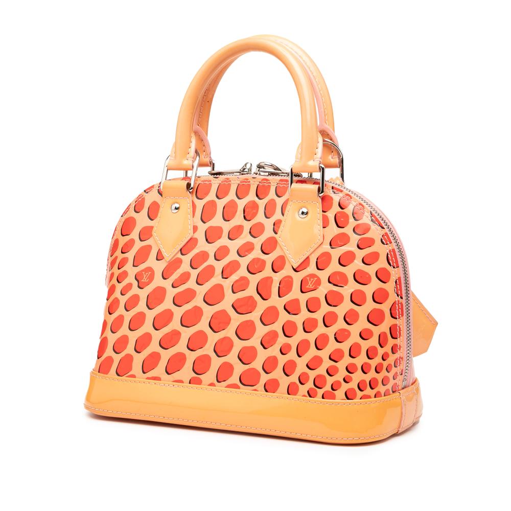 Louis Vuitton B Louis Vuitton Orange Peach Vernis Leather Leather Monogram Vernis Jungle Dots Alma BB France