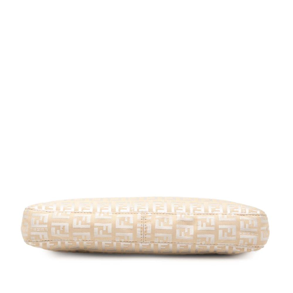 Fendi B Fendi Brown Beige Canvas Fabric Zucchino Pochette Italy
