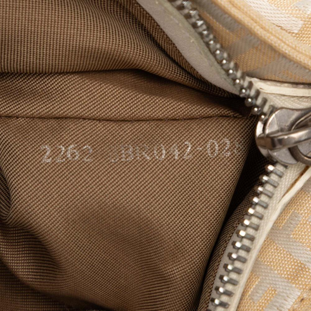 Fendi B Fendi Brown Beige Canvas Fabric Zucchino Pochette Italy