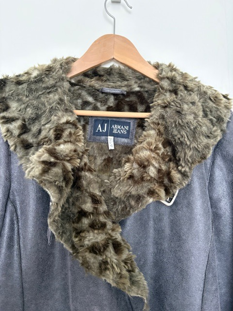 Armani Jeans Ledermantel mit Pelzfutter