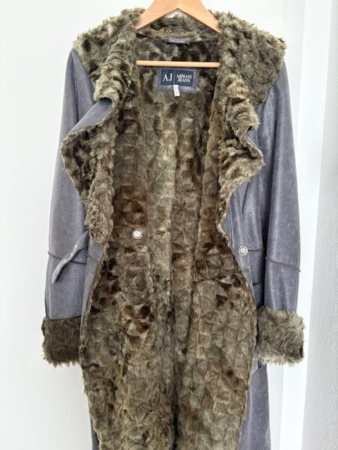 Armani Jeans Ledermantel mit Pelzfutter