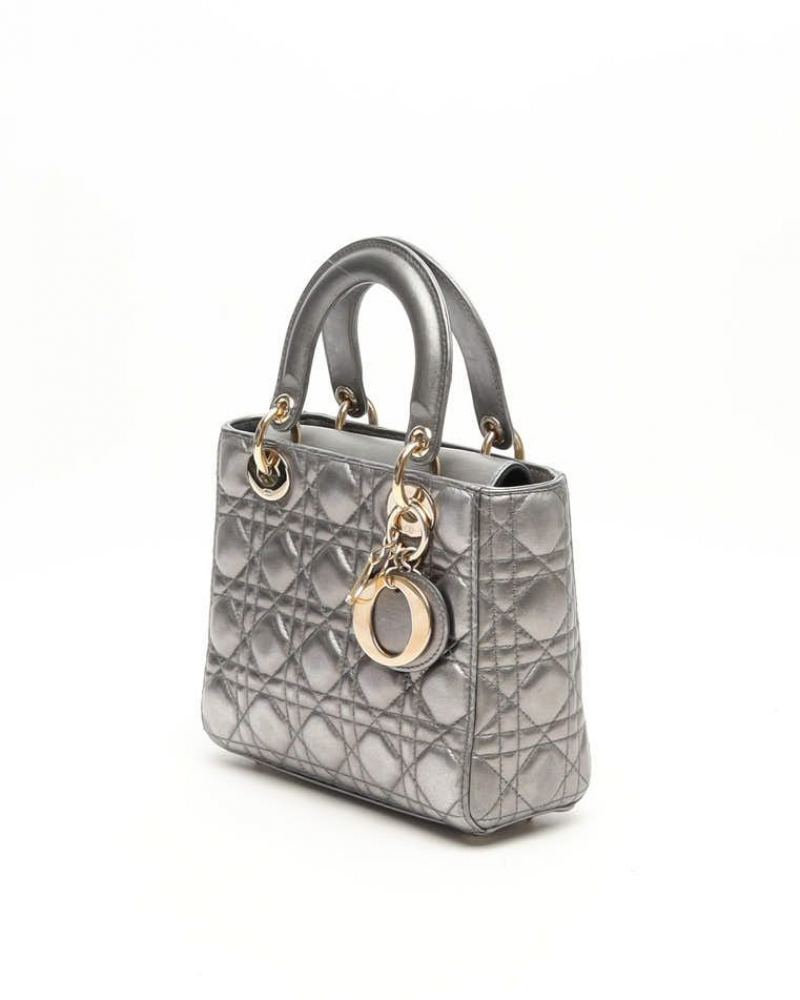 Christian Dior Small Metallic Lady Dior Bag