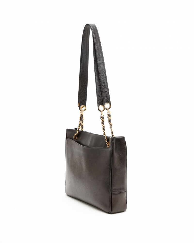 Chanel CC Caviar Chain Tote Bag