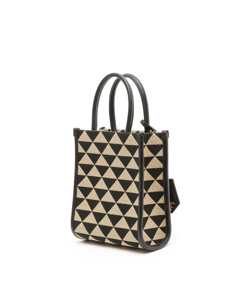 Prada Symbole Triangolo Jacquard Mini Tote Bag