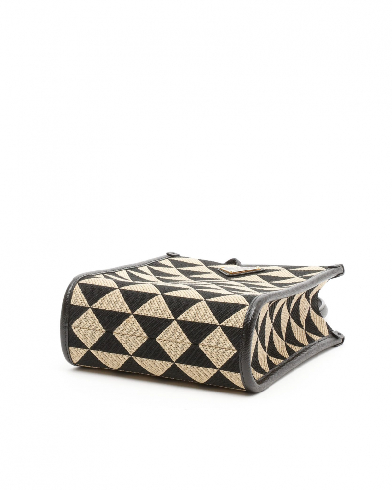 Prada Symbole Triangolo Jacquard Mini Tote Bag