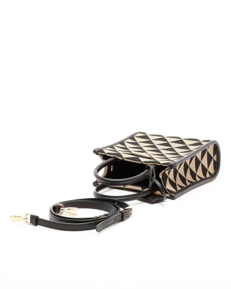 Prada Symbole Triangolo Jacquard Mini Tote Bag