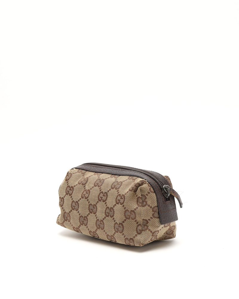 Gucci Canvas and Leather Pouch