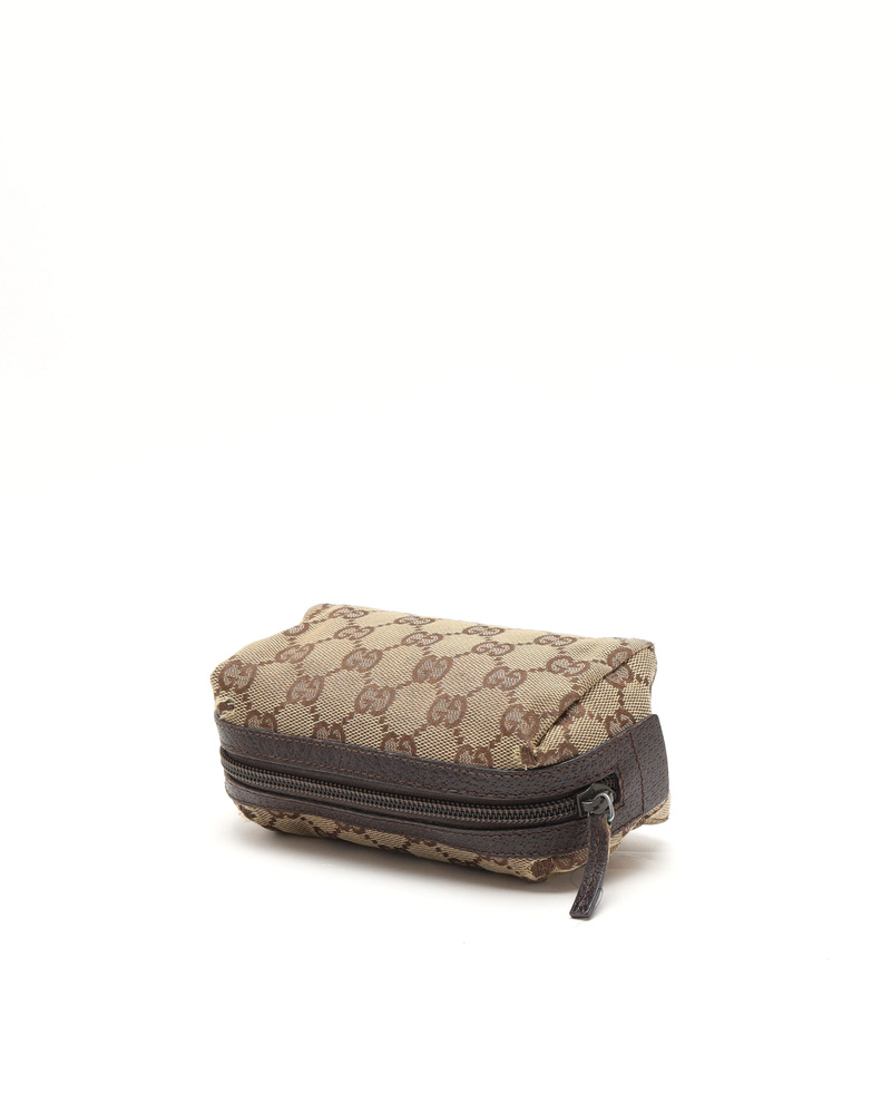 Gucci Canvas and Leather Pouch