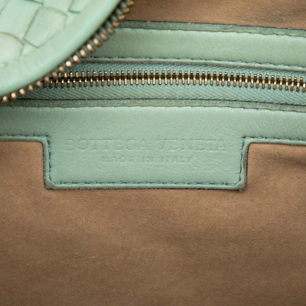 Bottega Veneta B Bottega Veneta Green Mint Nappa Leather Leather Medium Nappa Intrecciato Veneta Hobo Italy