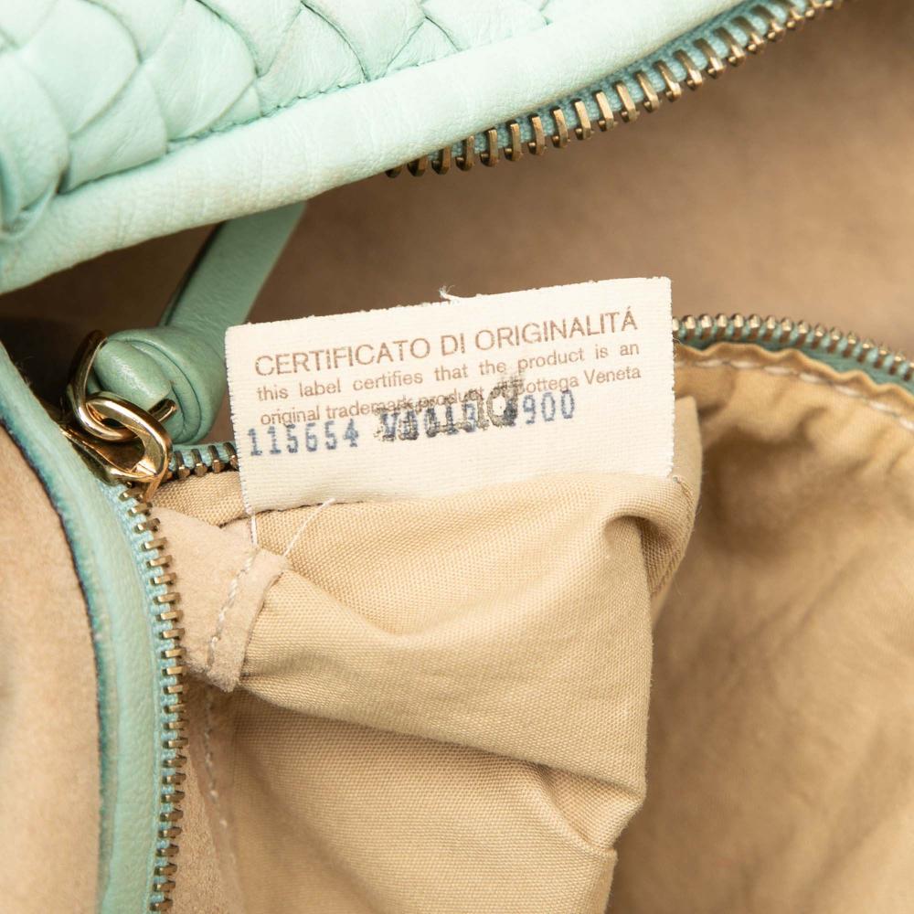 Bottega Veneta B Bottega Veneta Green Mint Nappa Leather Leather Medium Nappa Intrecciato Veneta Hobo Italy
