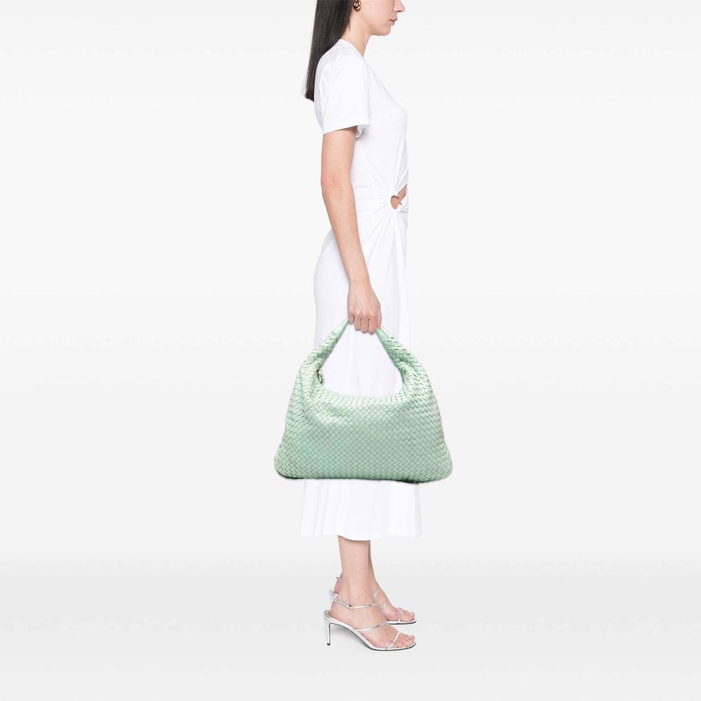 Bottega Veneta B Bottega Veneta Green Mint Nappa Leather Leather Medium Nappa Intrecciato Veneta Hobo Italy