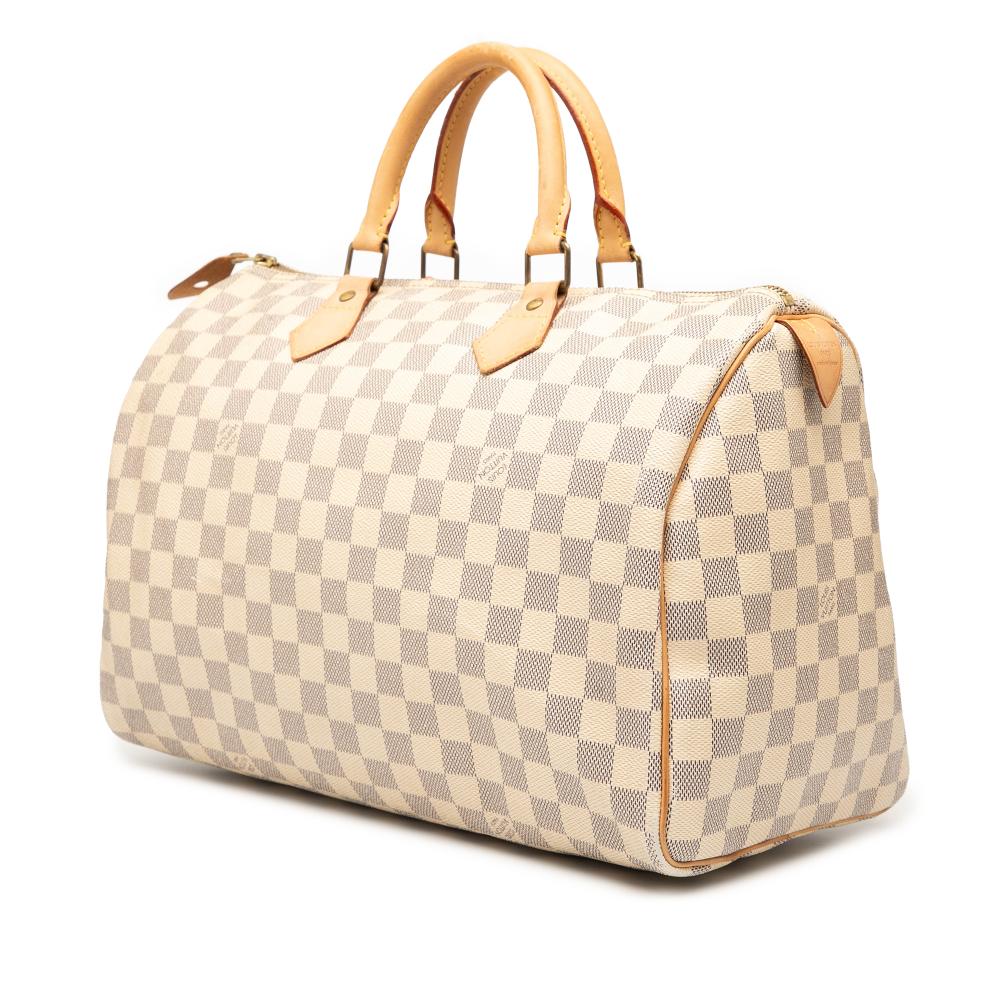 Louis Vuitton B Louis Vuitton White Damier Canvas Fabric Damier Azur Speedy 35 France